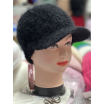 Шапка-кепка з козирком ангорова, подвійна, «теді»