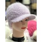 Шапка-кепка з козирком ангорова, подвійна, «теді»