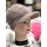 Шапка-кепка з козирком ангорова, подвійна, «теді»