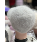 Шапка-кепка з козирком ангорова , з подвійною вʼязкою 