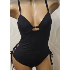 Купальник суцільний бюстгальтер на поролоні по боках шнуровка тканина рубчик 3024